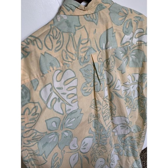 COOKE STREET HONOLULU HAWAIIAN SHIRT 2XL Yellow Lt Green White Hibiscus ALOHA! - Picture 7 of 8